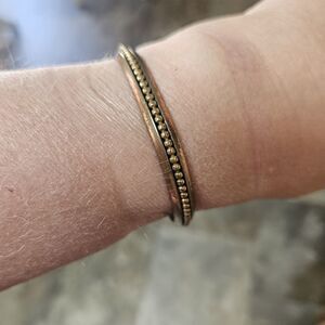 Copper Cuff Bracelet 6.5 Inch Simple Thin